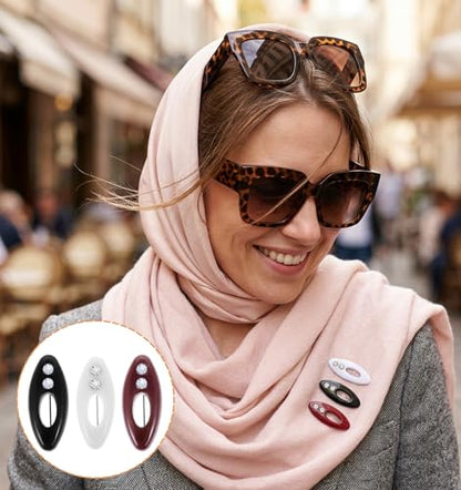 12 Pcs Hijab Pins for Women, Non-Slip Rustproof Colorful Plastic Scarf Clips, Muslim Women Hijab Pins Accessories for Hijabs, Shawls & Pashminas