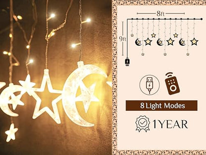 OLEEK Ramadan Lights Decorations - Ramadan Decorations for Home 2026 - Ramadan Decoration Lights - Ramadan Gifts for Kids - Ramadan Decor - Ramadan String Lights زينه رمضان - Ramadan led Lights - style: Integrated Crescent & Star