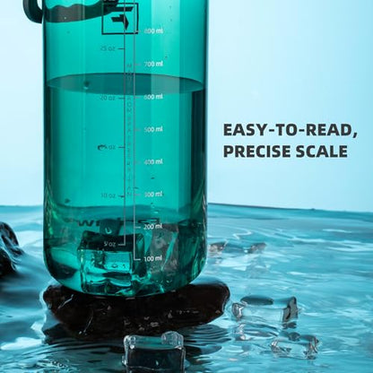 Fanhaw 32 oz Clear BPA-Free Tritan Water Bottle with Fast-Flow Spout Lid, BPA-Free & Leak-Proof Wide-Mouth Reusable Bottle for Gym, School & Office, Back to School Essentials (Dark Green) - color: Dark Green