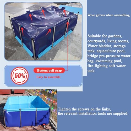 Foldable PVC Canvas Fish Pond - 1.2m x 1m x 0.6m, Temporary Holding Tank for Koi & Turtles, Indoor/Outdoor Water Storage, Durable 0.7mm Agriculture Farmed Fish Pool - size: 1.2*1*0.6m