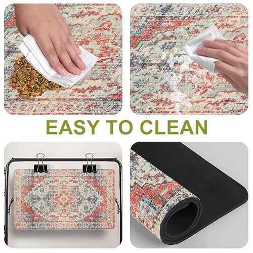 Cat Food Mat Pet Feeding Mats Dog Bowls Mat Cat Water Mat 12x20 Inch Boho5 - color: Bohemia Style 05