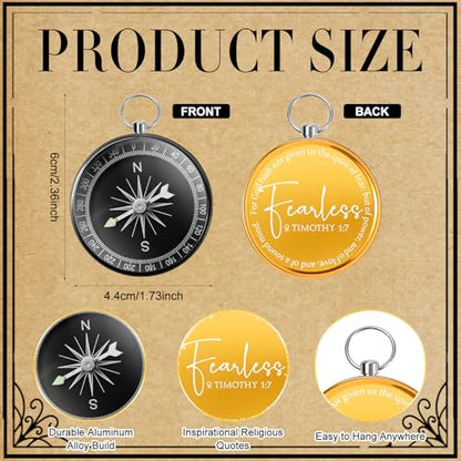 Kingdder 36 Sets Christian Compass Bulk Religious Gifts - color: Gold Black Sliver
