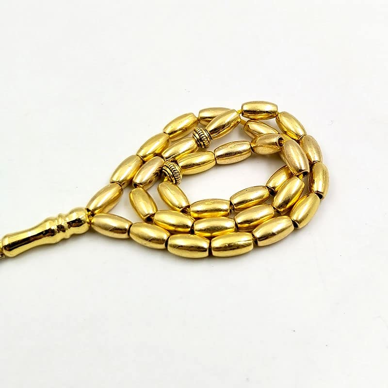 ALBASHAN Tasbih Metal gold Color 4x7mm 33 beads muslim Rosary paryer bracelet islamic gift turky Style Jewelry