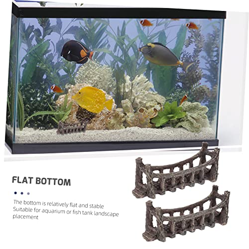balacoo Fish Tank Ornament 2pcs Artificial Bridge Decor Aquarium Mountain View Decor Set
