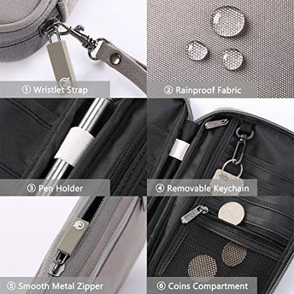 VanFn RFID Travel Passport Wallet, Family Passport Holder, Trip Document Organizer P.Travel Series (Nylon - Grey) - color: A - Nylon - Grey