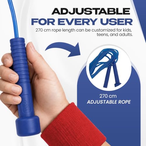 Green Hill Jump Rope for Youth & Adults – Adjustable Nylon Jumping Rope & Skipping Rope - Speed Rope for Fitness, Boxing, CrossFit, Gym & Home Workouts - color: Blue