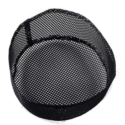 JIAHG 3pcs Breathable Mesh Fabric Muslim Prayer Kufi Skull Cap Islam Kufi Headware Takke Praying Beanie Hat Kofia Topi Hat - color: Black-3pcs/Pack