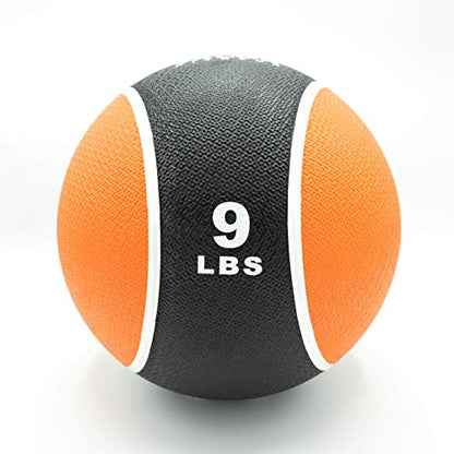 Valor Fitness 무게감 있는 의료용 볼 휴대용 고무 중간 볼 무게 코어 밸런스 복부 운동 장비 홈 체육관 운동 - color: 4.1kg(9파운드) 메디신 볼