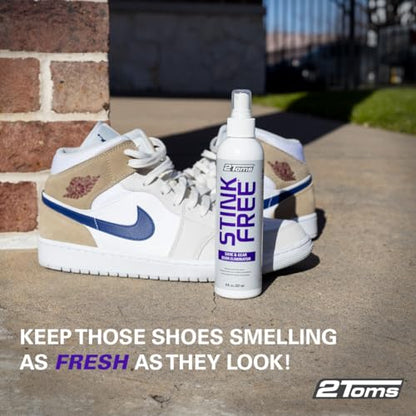 2Toms StinkFree Odor Eliminator Spray for Sweat & Shoes, 8 Oz, 2 Bottles | Odor Eliminating Spray for Smelly & Stinky Shoes & Athletic Gear - size: 8 Fl Oz (Pack of 2)