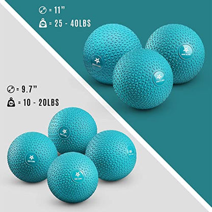 Yes4All Slam Balls, 10-40lb Weighted Ball Weight, Durable PVC Sand Filled Workout Dynamic Slam Ball for Strength Training, Triangle, Teal, 15lbs - color: Trendy teal, style: C. 15lbs
