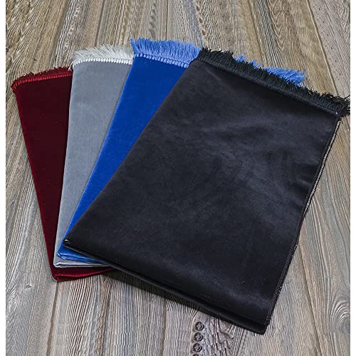 Modefa Muslim Velvet Prayer Rug Solid Simple (Grey) - color: Grey
