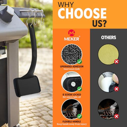 7Pcs Grill Brush Bristle Free with Collapsible Bucket for Grill Cleaning | Grill Cleaner Brush with Durable Foldable Water Tank, Portable Outdoor Grill Bucket, Dunk Tank, Black