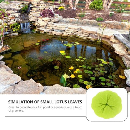 Wakauto 40pcs 6cm Artificial Floating Water Lily Pads Imitation Lotus Leaves Simulation Pond Decor for Aquarium Fish Tank and Garden Home Display