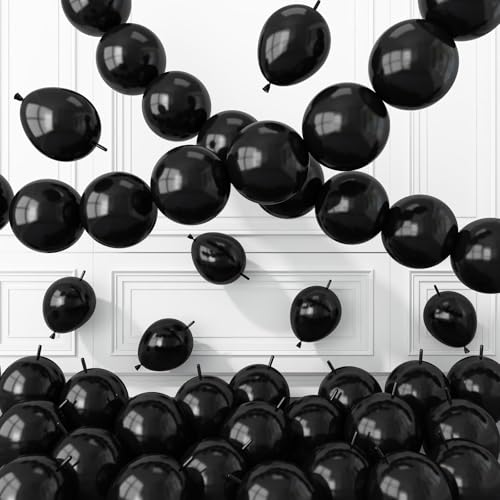 Black Link Balloons,120Pcs 6Inch Black Linking Balloons - color: Black