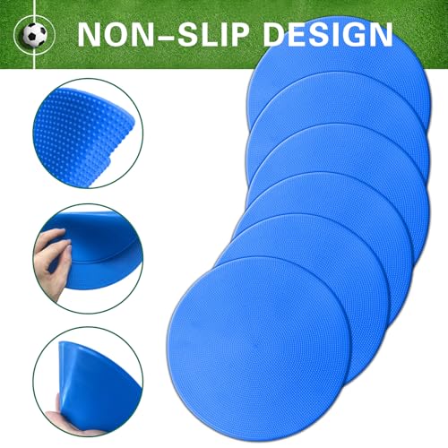 Poly Spot Markers 4 inch/9 inch Non-Slip Rubber Agility Training Markers Floor Dots Flat Field Cones for Football, Soccer, Basketball, School Exercise Drills, Dance Practice - style: 9 inch 30 Pcs Blue (TPE)