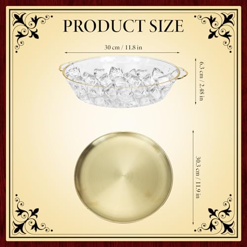 3 Set 11.8" Chilled Serving Tray with Compartments, Ice Chilled Party Platter Charcuterie Serving Board for Fruit Seafood Vegetable Appetizer Shrimp Cocktail Travel Cookout