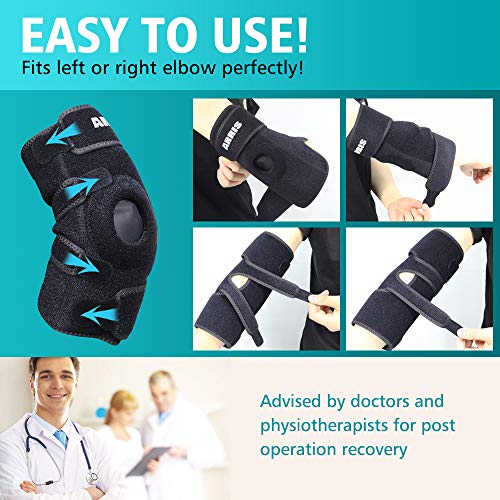 ARRIS Elbow Ice Pack Wrap for Tendonitis and Tennis Elbow, Elbow Brace Ice Wrap with Cold Compress, Arm Ice Sleeve for Tennis Elbow Relief, Golfers Elbow and Sport Injuries