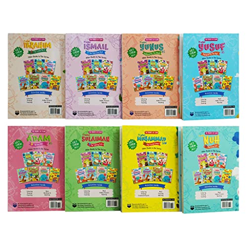 The Prophets of Islam Activity 8 Books Children Collection (Prophet Muhammad and the Crying Camel, Prophet Adam and Wicked Iblis, Prophet Nuh and the Great Ark & More...)
