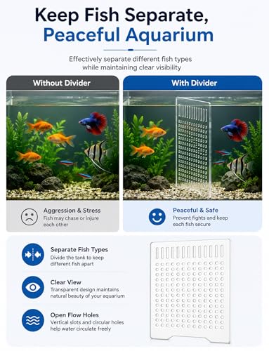 Aquarium Divider Panel, 5 mm Clear Acrylic Fish Tank Separator with Adjustable Suction Cups, Aquarium Isolation Board for Fish Separation, Fry Protection(18x25 cm) - size: 18x25 cm
