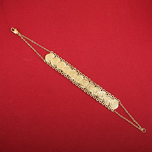 Small Cute Gold Plated Islamic Muslim Arab Money Coins Bracelet for Women Jewelry Bangle - style: Style F