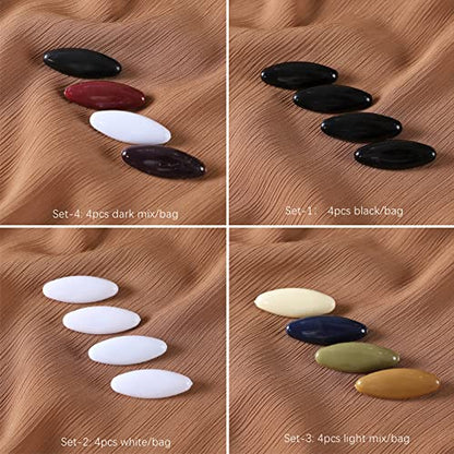 48 Pieces Classy Muslim Hijab Scarf Safety Clip Hijab Fashion Pins Snag Free Diamonds Shape Muslim Silk Scarf Buckle, Black
