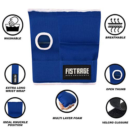 FISTRAGE Speed Ball Boxing Hand Wraps MMA Muay Thai Training Punching Dodge Striking Bag Leather Kit Hanging Swivel Workout Speedball Kicking with Mitt - color: Blue, size: Large-X-Large