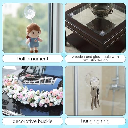 20Pcs 19mm Glass Table Suction Cups, Transparent Anti-Collision Suction Cups Without Hooks for Bathroom Wall Door Window