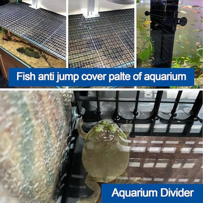 Fish Tank Divider, kingsea 2 pcs Aquarium Dividers with 4 pcs Suction Cups, Tank Aquarium Divide Bottom Isolation Egg Crate, 5.9in x 11.42in, Black - size: S - 2pcs