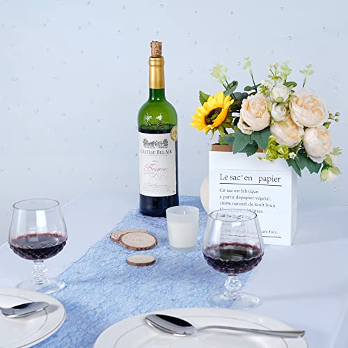 OSVINO Starry Moon Table Runner, Sequin Glitter Mesh for Wedding Party - color: Blue