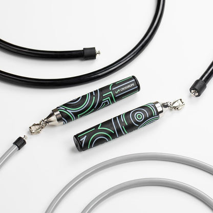 Crossrope Get Strong Weighted Jump Rope Set for Strength | Power Handles with 1 and 2 lb weighted ropes to build power and endurance. Designed for full-body, strength-focused workouts. - size: S - (5' 1" - 5' 5" User Height)