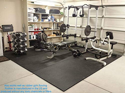 American Floor Mats - Heavy Duty Stall Tiles - Stable/Horse Tiles - Thick, Durable Rubber Flooring Solid Black 1 Corner Tile 3/4" Thick - size: 24"L x 24"W x 0.8"Th