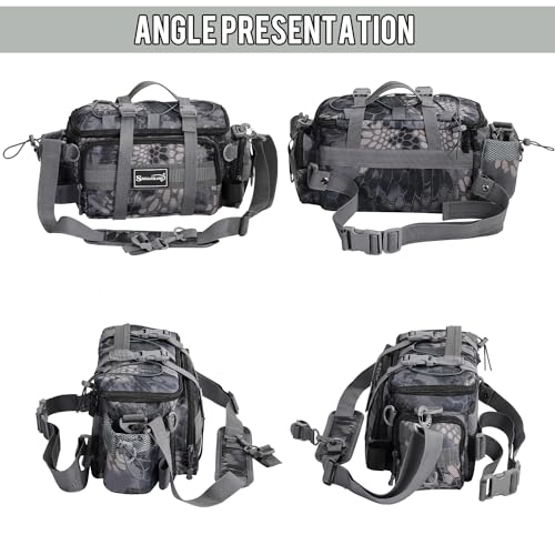 Sougayilang Fishing Tackle Bags with 3600 Tackle Tray - Fishing Tackle Storage Bags for Saltwater or Freshwater Fishing Gear - Padded Shoulder Strap - Tackle Box Bag Fishing Bag(Grey) - color: Grey with a 3600 Tackle Tray