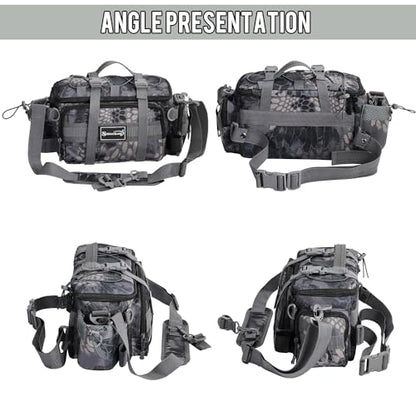Sougayilang Fishing Tackle Bags with 3600 Tackle Tray - Fishing Tackle Storage Bags for Saltwater or Freshwater Fishing Gear - Padded Shoulder Strap - Tackle Box Bag Fishing Bag(Grey) - color: Grey with a 3600 Tackle Tray