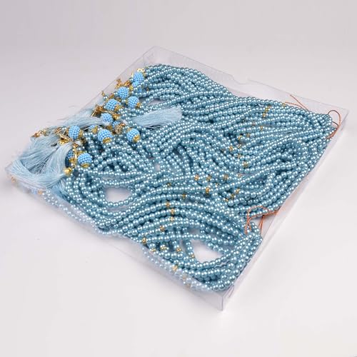 BABY SHOWER CHOCOLATE Set of 30 Muslim Prayer Beads – 99 Bead Tasbeeh in 4 Colors – Islamic Gift for Eid, Ramadan, Dhikr - color: Blue