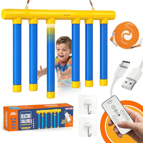Reflex Drop Stick Game, Catch Falling Reflex Sticks | Hand Eye Coordination Training Toy, Reaction Time Training with Remote and 3 Adjustable Speed Modes for Kids and Adults