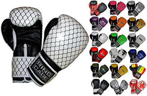 Gym Training Stand-Up Boxing Gloves - color: Cage Printed, size: Regular weighs 12oz