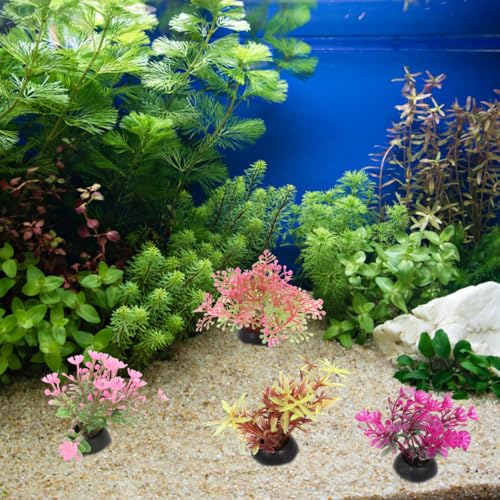 Garneck 40 Pack Fish Tank Decorations Small Artificial Aquarium Plants: Plastic Water Grass Mixed Styles for Small Aquarium Decor Betta Tank Accessories Fake Plants for Bowl Desktop