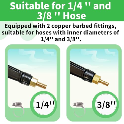 Universal Replacement Sprayer Wand, Stainless Steel with Shut Off Valve, Metal Finish, 1/4" & 3/8" Brass Fittings, Garden Spray Nozzle Set with Hose Clamps & Teflon Tape (44'' Sprayer Wand) - style: 44'' Sprayer Wand