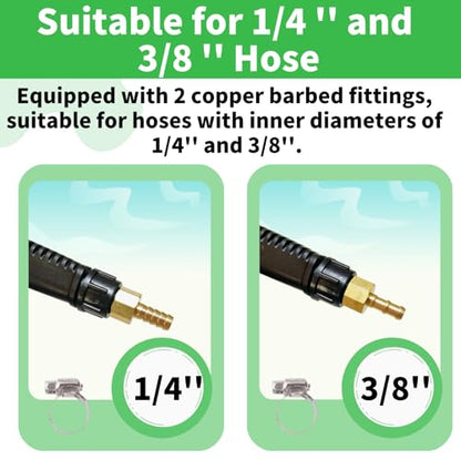 Universal Replacement Sprayer Wand, Stainless Steel with Shut Off Valve, Metal Finish, 1/4" & 3/8" Brass Fittings, Garden Spray Nozzle Set with Hose Clamps & Teflon Tape (44'' Sprayer Wand) - style: 44'' Sprayer Wand