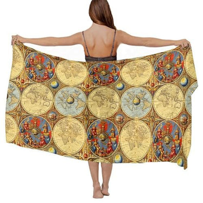 Chiffon Shawl Scarf Sarong And Sun Protective Shawl Long Lightweight Travel Scarf - color: Color136