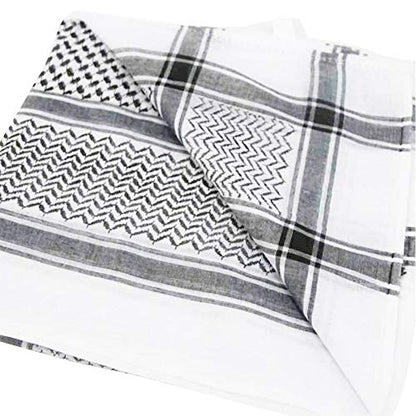 HOMELEX Keffiyeh Arab Head Scarf for Men Sheikh Muslim Turban Saudi Dubai Headwear - color: Black-q