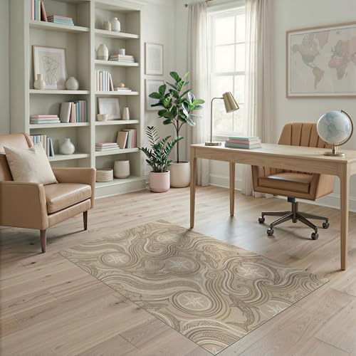 4'x6' Washable Geometric Shark Accent Rug, Beige Non-Shedding Small Carpet Pet Friendly & Non-Slip for Playroom, Bedroom, Reading Nook | Ref:2067662 - color: Beige/Pattern 20, size: 4' x 6' (Rectangular)