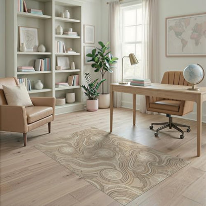 4'x6' Washable Geometric Shark Accent Rug, Beige Non-Shedding Small Carpet Pet Friendly & Non-Slip for Playroom, Bedroom, Reading Nook | Ref:2067662 - color: Beige/Pattern 20, size: 4' x 6' (Rectangular)