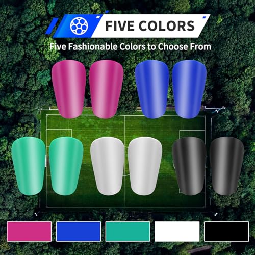 Extra Mini Soccer Shin Guards for Toddler, Kids, Youth & Adults | Ultra Lightweight Insert Small Shin Pads, Boys Girls Men Women, Shock-Absorbing Protection, 3.7×2.4 In, Training & Matches - color: Aqua