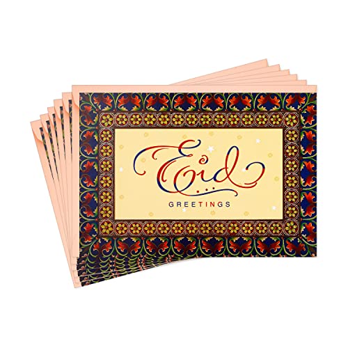 Hallmark Pack of Eid al-Fitr or Eid Al-Adha Cards, Best Wishes (6 Cards with Envelopes) - color: Best Wishes, size: 5 inches x 7.2 inches