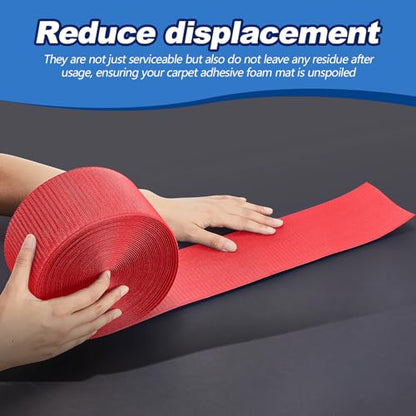 Shappy Gymnastics Mat Hook Fastener Gymnastics Cheer Mats Tape Strip for Tumbling 4" Wide Carpet Repair Nylon Hook for Carpet Bonded Foam Seams Cheer Gym Floors Cheerleading Supplies - color: Red