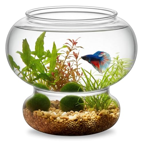 Mini Plastic Fish Bowl 25 oz Decorative Small Fish Tank Unbreakable Aquarium Starter Kit for Centerpiece Vases Party Decorations (2026 New Model)