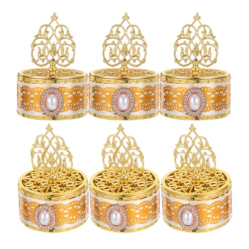 VILLCASE 6pcs Arabian Eid Mubarak Candy Boxes with Lid Plastic Treat Storage Containers for Ramadan Party, Birthday, and Middle East Festival Favor Boxes