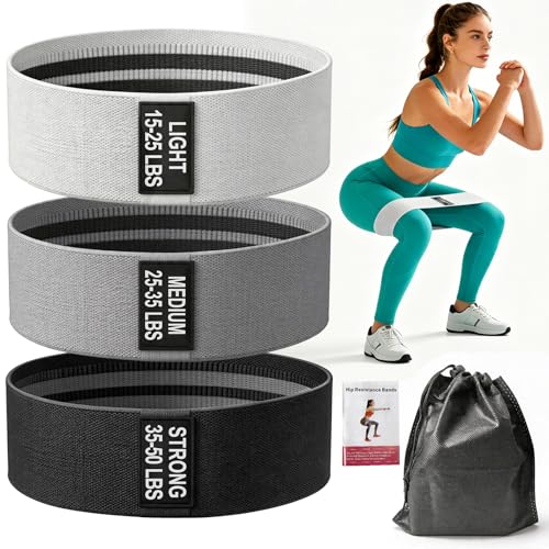 TEAWOO Resistance Bands Set for Working Out:Professional Exercise Bands | 3 PCS Professional Exercise Bands for Yoga, Pilates, Booty, Leg Training , Fabric Stretch Bands For Women Men Home Gym