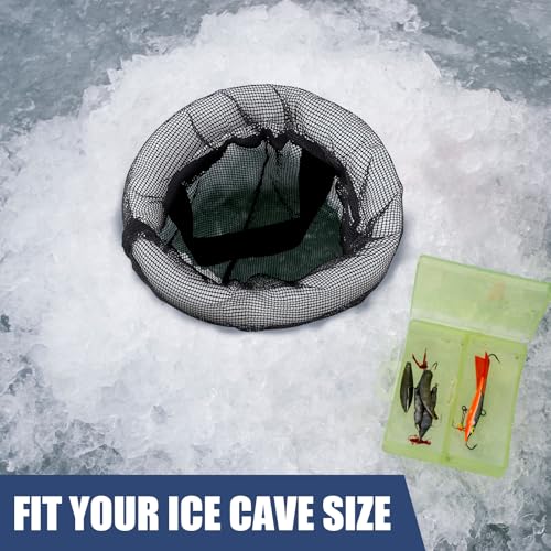 2 Pcs 35.4'' Ice Fishing Well Portable Ice Fish Accessories Catching Basket for Lightweight Fish Storage 8" Mouth Net Bag Kayak Fishing Accessories Bucket Storage Cage